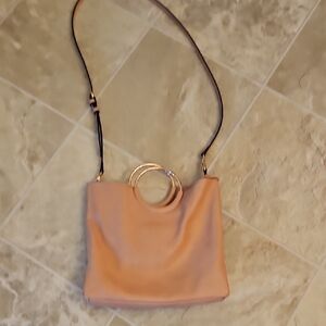 Lauren Conrad Blush Pink Handbag with Gold Accents